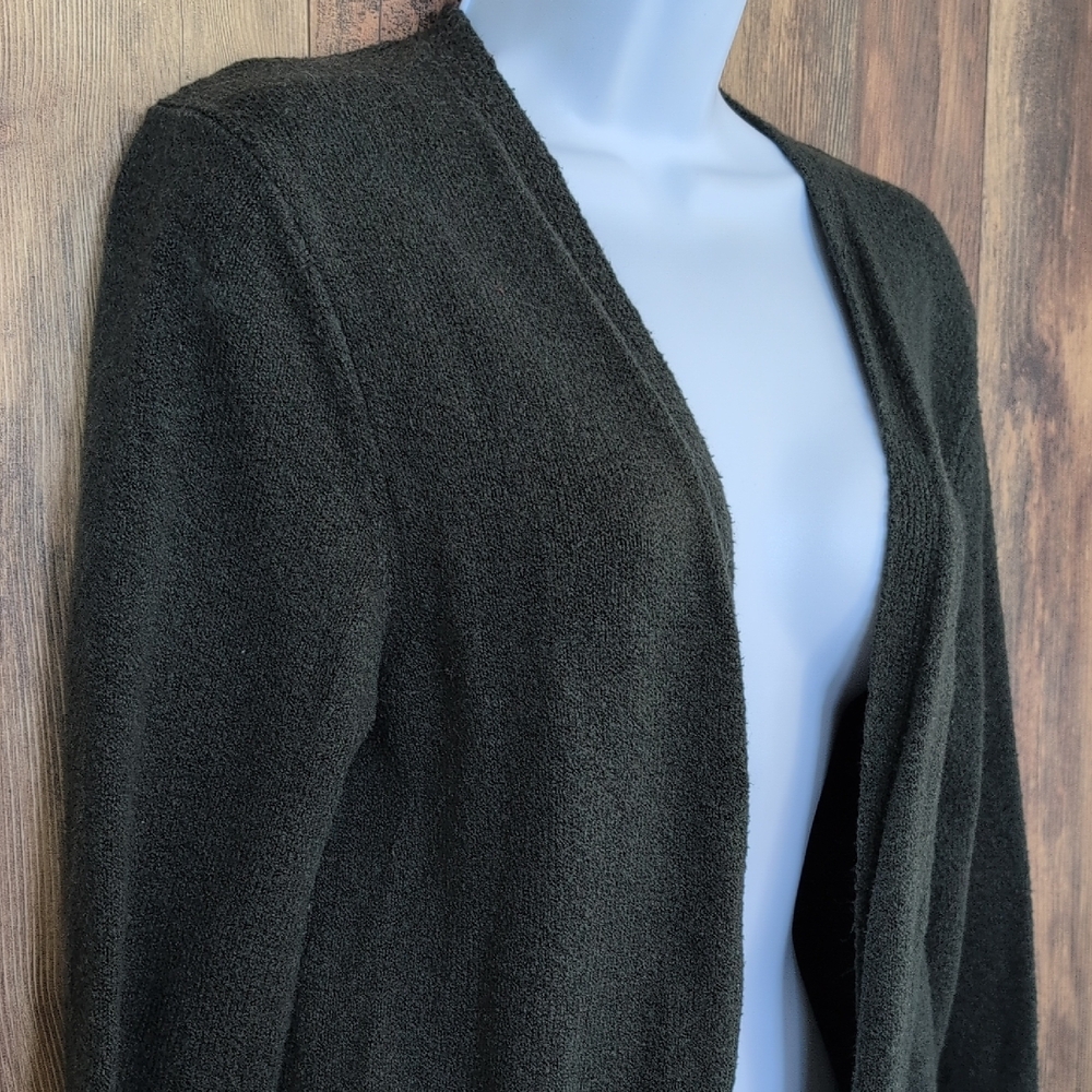 A New Day Hunter Green Open Front Cardigan Sweater S              225F